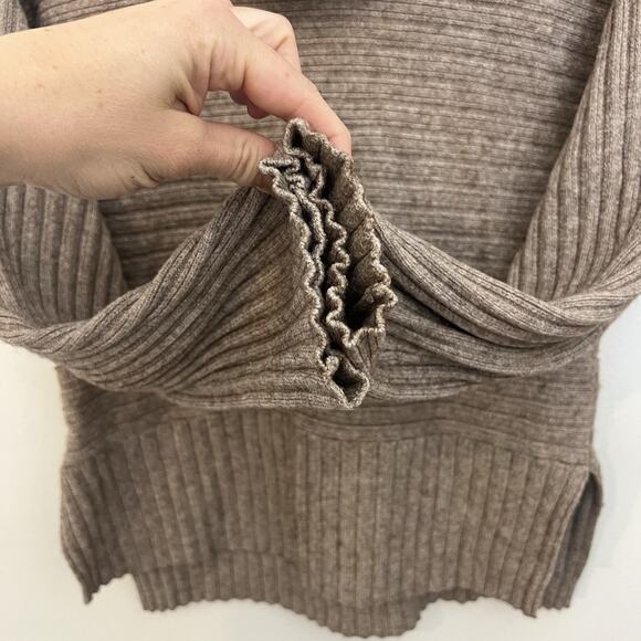 Moth By Anthropologie Cowl Neck Ribbed Sweater size XS Brown/tan - Picture 6 of 11